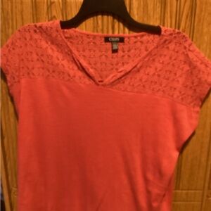 Chaps Pink Smocked Blouse